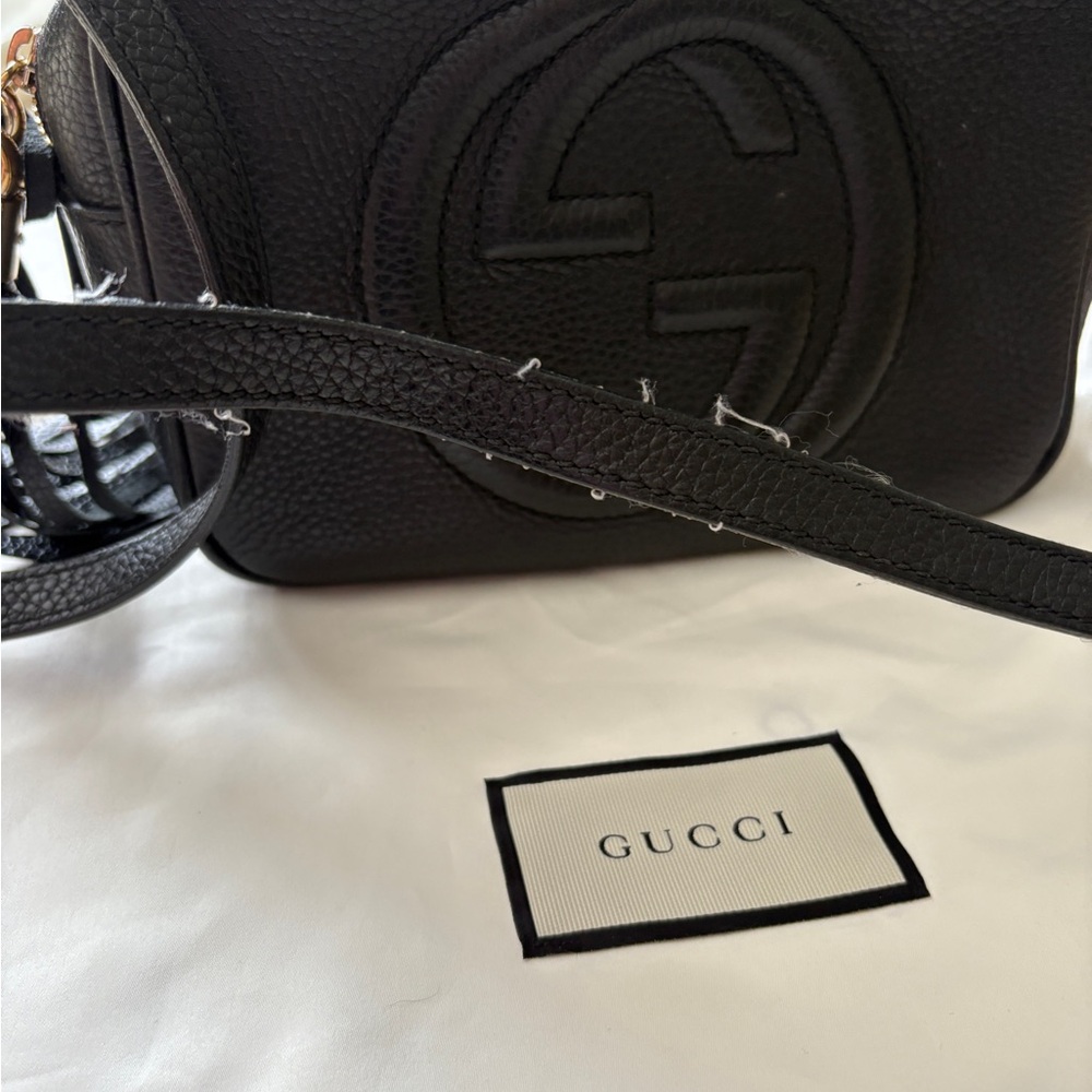 Gucci Black Pebbled Leather Disco Crossbody Bag - Picture 6 of 6